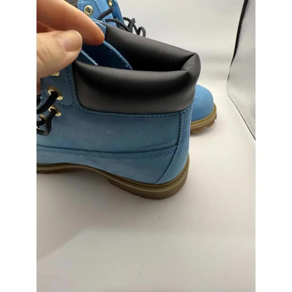 Timberland Classic 6-Inch Premium Waterproof Boots Blue Suede Boys 5.5 - Picture 11 of 14